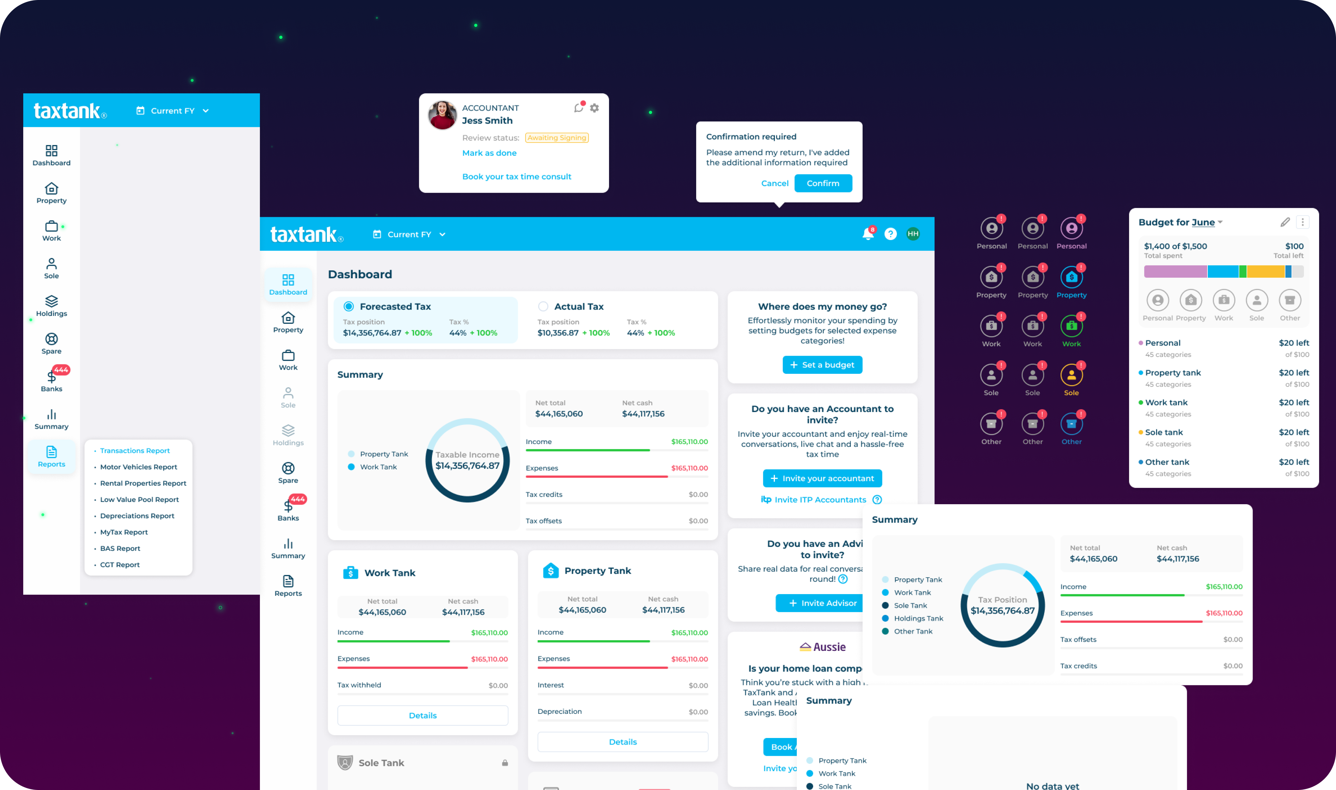 TaxTank — Dashboard redesign for clarity