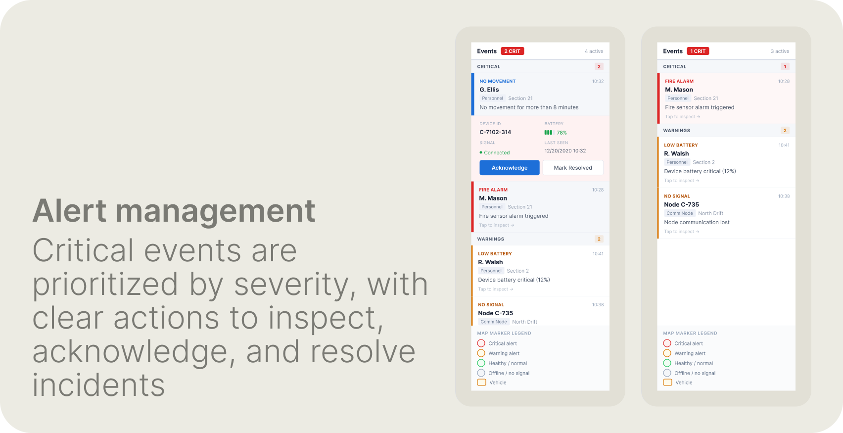 Alert management — detail
